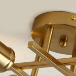 Plafonnier quatre lampes dorées – Image 9