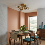 Plafonnier quatre lampes dorées – Image 5