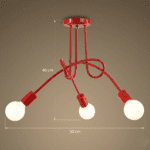 Plafonnier rouge 3 lampes – Image 7