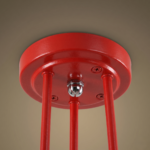 Plafonnier rouge 3 lampes – Image 8