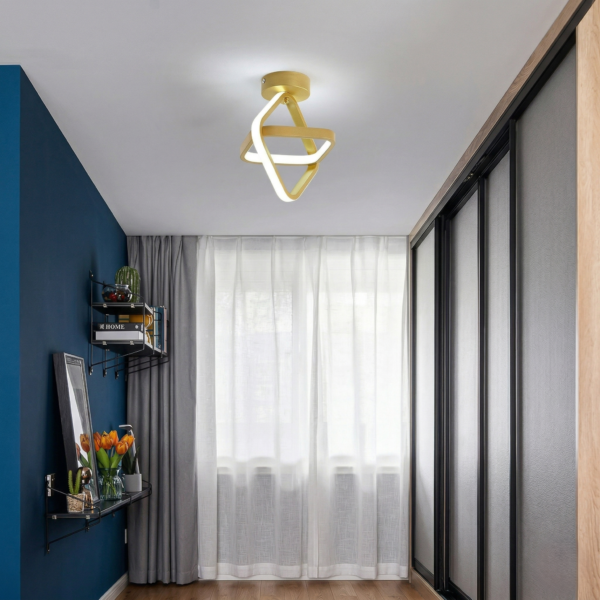 Plafonnier style scandinave doré