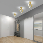 Plafonnier style scandinave doré – Image 5