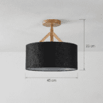 Plafonnier tissu et bois – Image 5