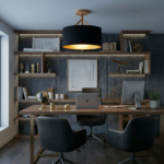 Plafonnier tissu et bois – Image 2