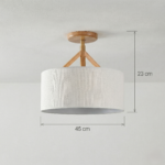 Plafonnier tissu et bois – Image 8