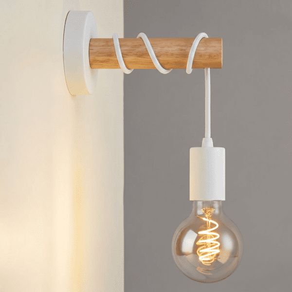 Applique murale bois et blanc