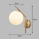 Applique murale boule laiton – Image 3