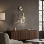 Applique murale design laiton cristal