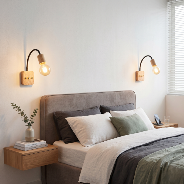 Applique murale liseuse bois minimaliste