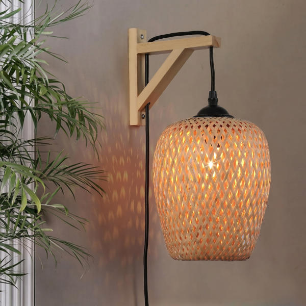 Applique murale luminaire bambou