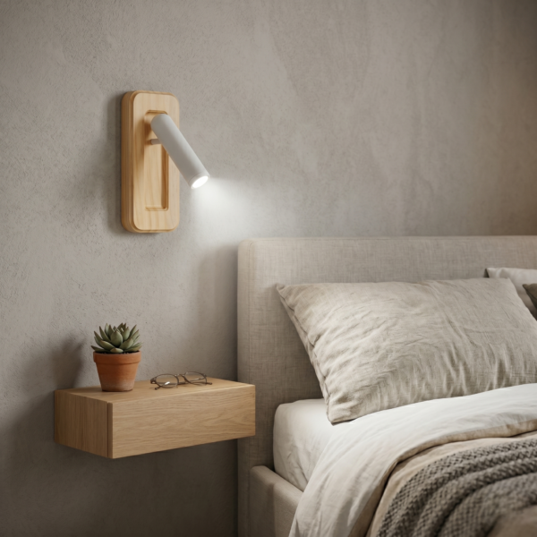 Applique murale spot bois