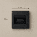 Applique murale led encastrable, plastique noir