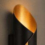 Applique luminaire murale design, métal doré