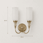 Applique murale double vintage, cuivre doré