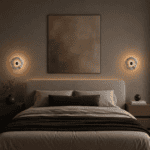Applique murale ronde design, marbre blanc
