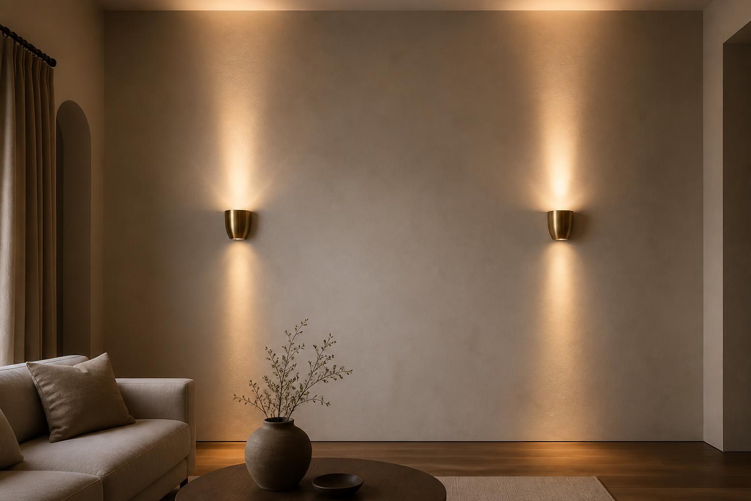 Appliques murales laiton lumière vers le haut verticalité plafond bas