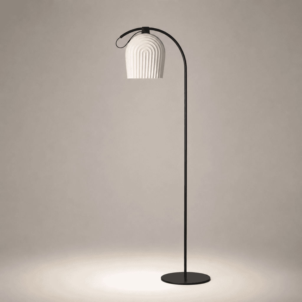 Lampadaire arqué design scandinave
