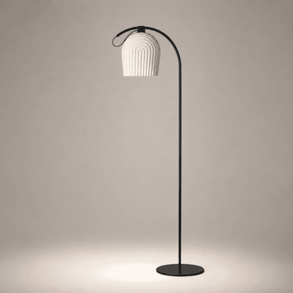 Lampadaire arqué design scandinave