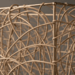 Lampadaire bohème en rotin tressé coloris beige