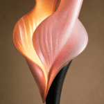 Lampadaire fleur de calla design, 40 cm de large et 165 CM de haut