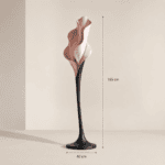 Lampadaire fleur de calla design, métal rose