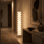 Lampadaire ondulé design coloris blanc