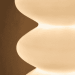 Lampadaire ondulé design, acrylique blanc