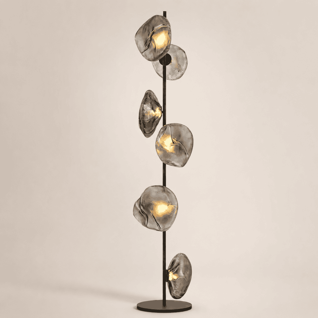 Lampadaire pétales de verre