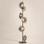 Lampadaire pétales de verre