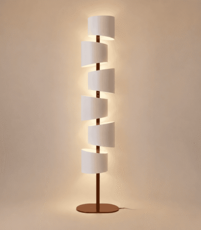 Lampadaire torsadé design scandinave