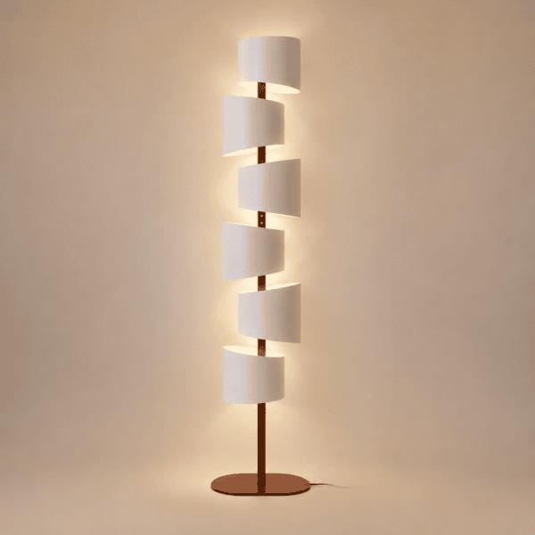 Lampadaire torsadé design scandinave