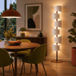 Lampadaire torsadé design scandinave en métal