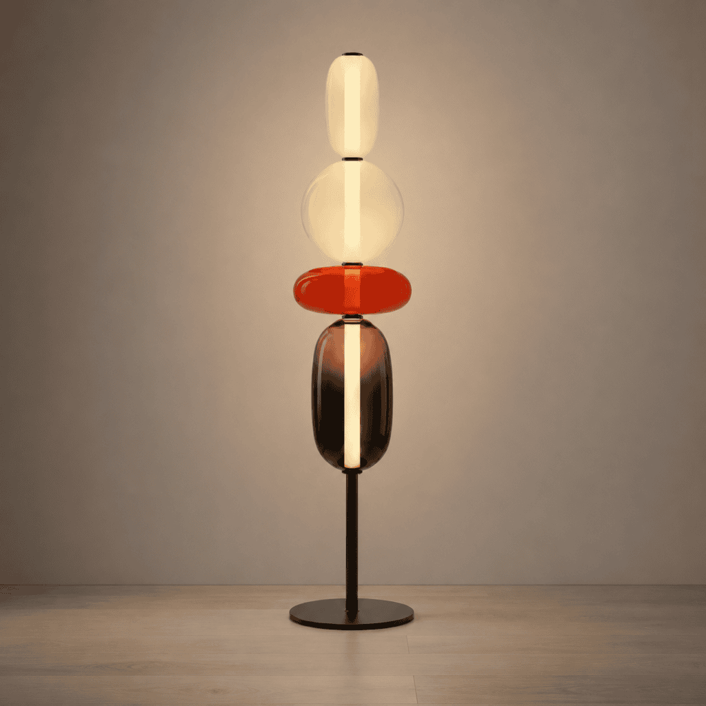 Lampadaire verre soufflé design italien