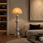 Lampadaire zébré design en métal