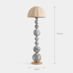 Lampadaire zébré design coloris blanc