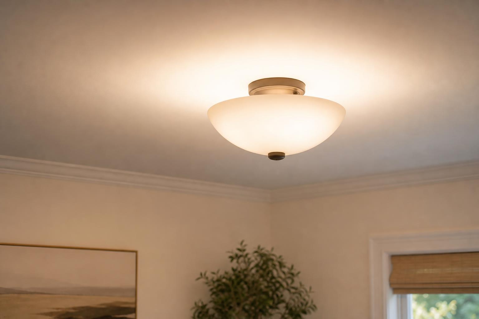 Plafonnier uplight halo lumineux plafond bas effet hauteur visuelle
