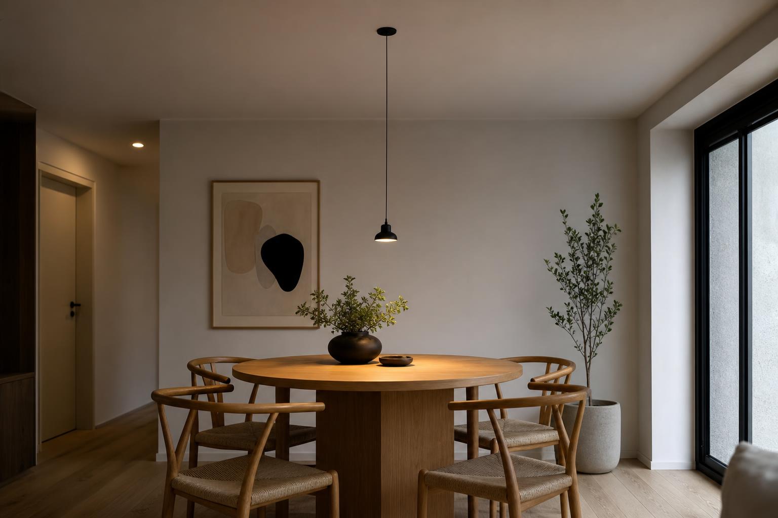 Suspension minimaliste câble fin plafond bas salle à manger nordique