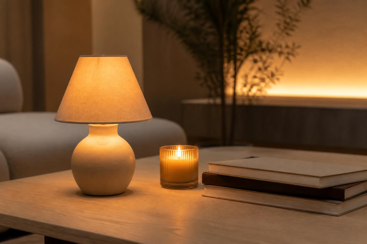 Lampe poser table basse céramique lumière refuge salon cosy