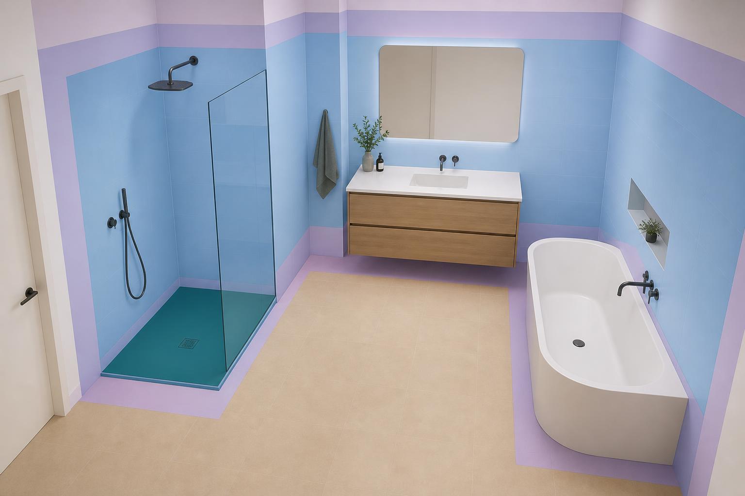 Schéma visuel des zones 0 1 2 3 dans une salle de bain réglementaire